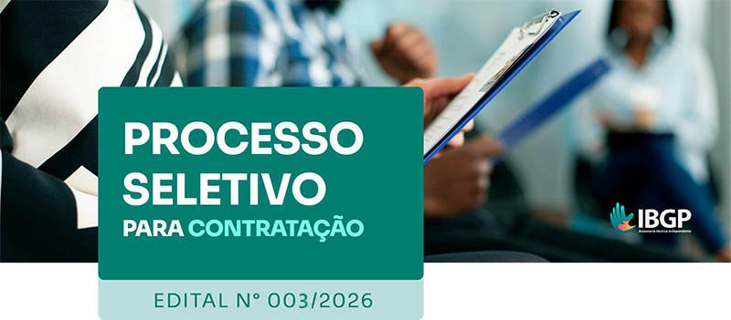 Banner do Edital 003/2026 do IBGP ATI